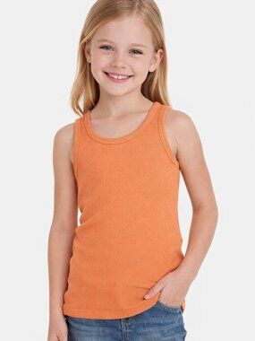 Wonder Nation Girls Ribbed Tank Top Size 7 Orange